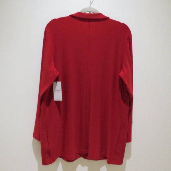 SYMPLI The Blazer in Red Stretch Jersey Lagenlook Comfort Travel Size US 12 NWT - Picture 8 of 12